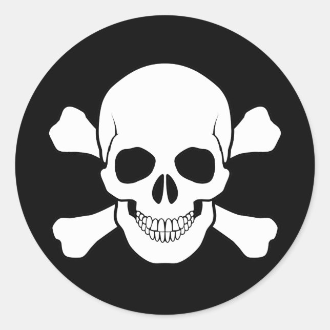 STICKER SKULL ET CROSSBONES (Devant)