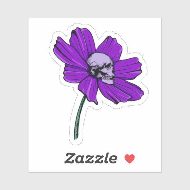 Sticker Skull Flower  (Feuille)