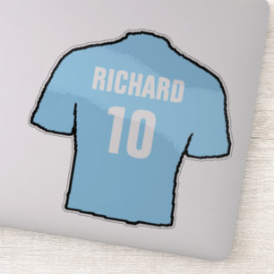 Sticker Sky Blue Football Shirt Design pour Personnaliser.