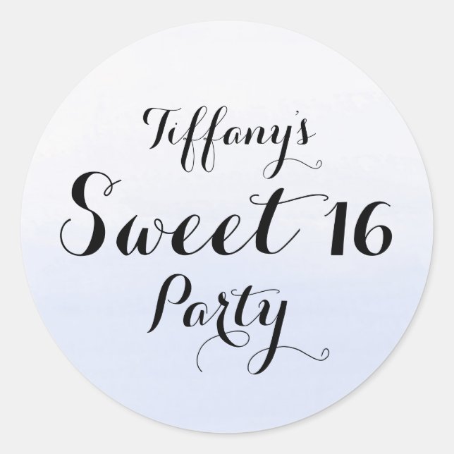Sticker Sky Blue Pastel Ombre Sweet 16 (Devant)
