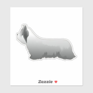 Sticker Skye Terrier Chien race Vue latérale Silhouette