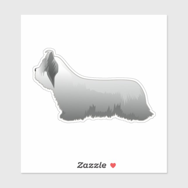 Sticker Skye Terrier Chien race Vue latérale Silhouette (Feuille)