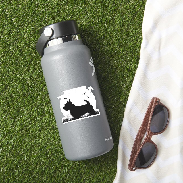 Sticker Skye Terrier Dog � Halloween Moon Silhouette Class (HydroFlask Insitu)