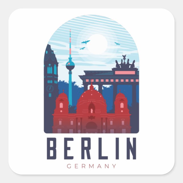 Sticker Skyline Allemagne Berlin (Devant)