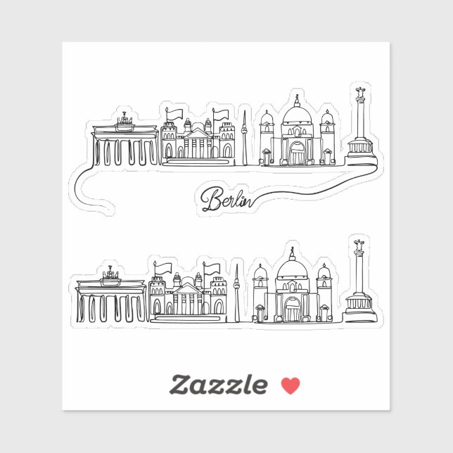 Sticker Skyline de Berlin City (Feuille)