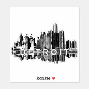 Sticker Skyline de Detroit, Michigan