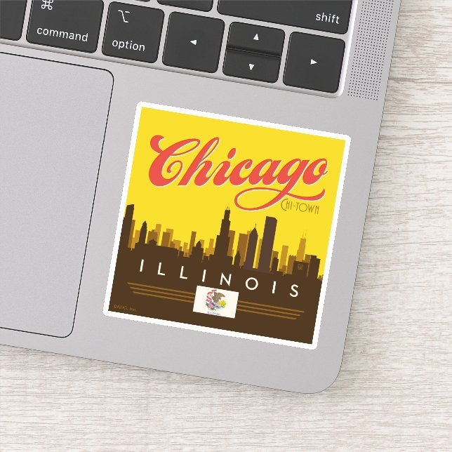 Sticker Skyline de l'Illinois (Détail)