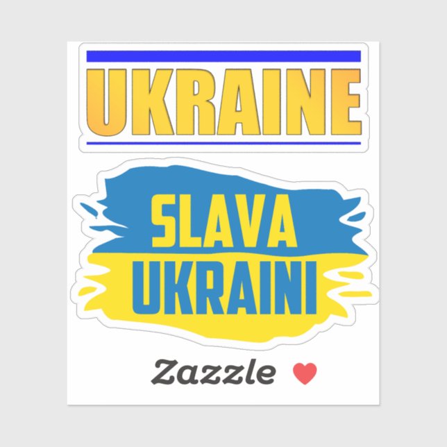 Sticker Slava Ukraini, gloire à l'Ukraine (Feuille)