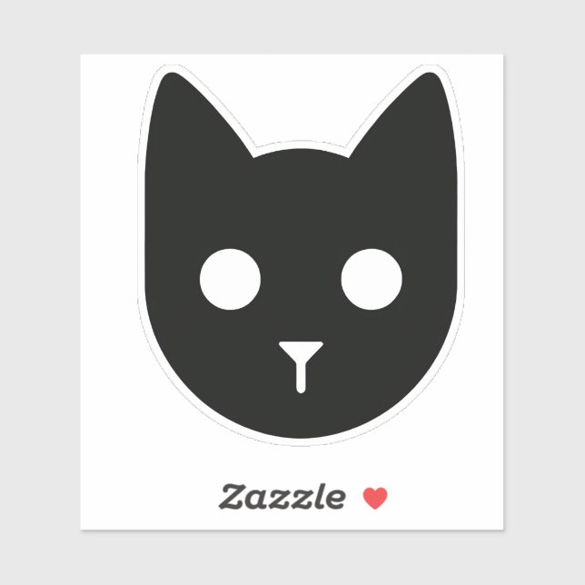 Sticker "Sleek & Éffrayant - Tête de chat noire" (Feuille)
