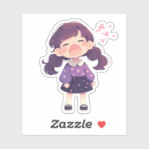 Sticker Sleepy Cute Girl