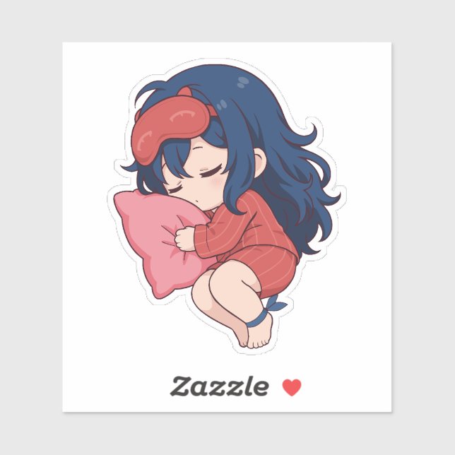 Sticker Sleepy Mita Chibi Cute Anime (Feuille)