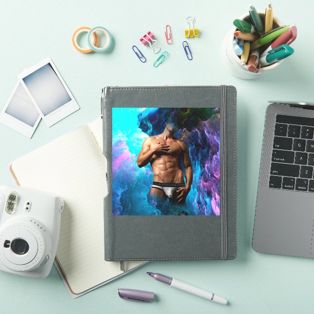 Sticker SlipperyJoe homme musclé sous-vêtements bulle dyna (Couverture iPad)