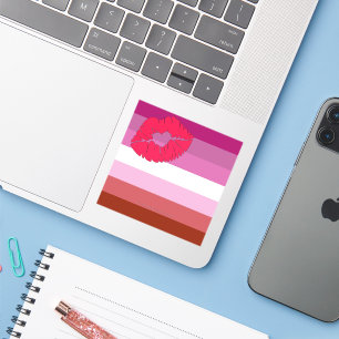 Sticker SlipperyJoe rouge à lèvres drapeau de la fierté le