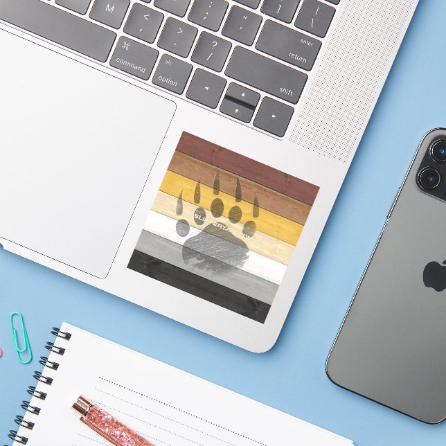 Sticker SlipperyJoe's artistique Ours Bois cadeaux gay Bea (Ordinateur portable avec iPhone)