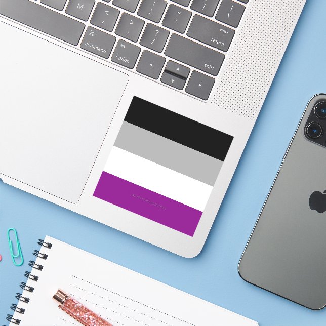 Sticker SlipperyJoe's asexual pride flag emphasizing inclu (Ordinateur portable avec iPhone)