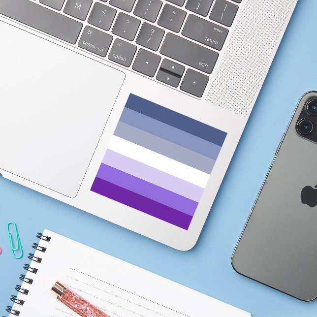 Sticker SlipperyJoe's Butch Lesbian Pride Drapeau gay cade (Ordinateur portable avec iPhone)