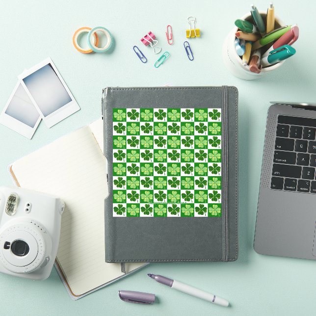 Sticker SlipperyJoe's green four-leaf clovers Saint Patric (Couverture iPad)