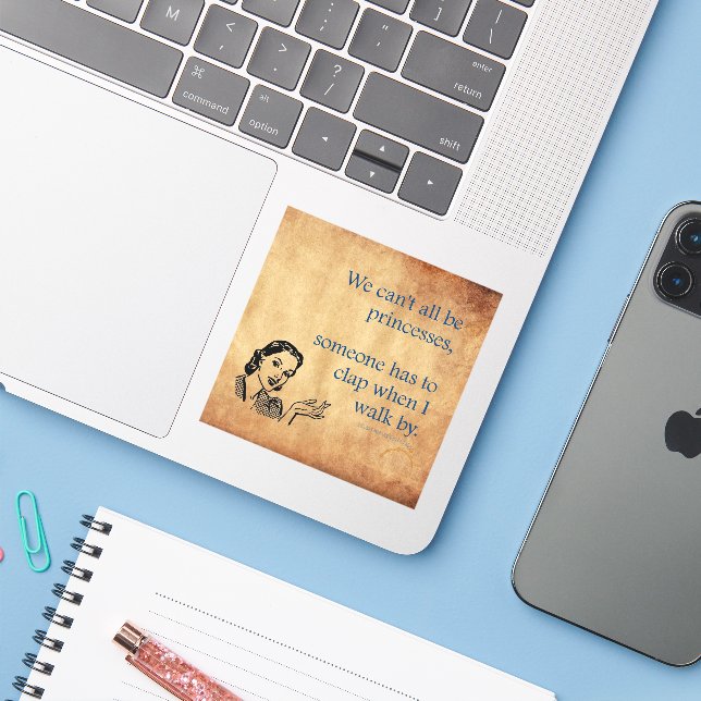 Sticker SlipperyJoe's Princess clap marchant drôle les ann (Ordinateur portable avec iPhone)