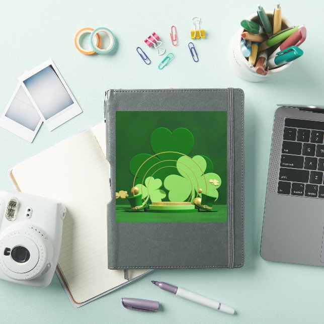 Sticker SlipperyJoe's Saint Patrick's Day trèfle à trois f (Couverture iPad)