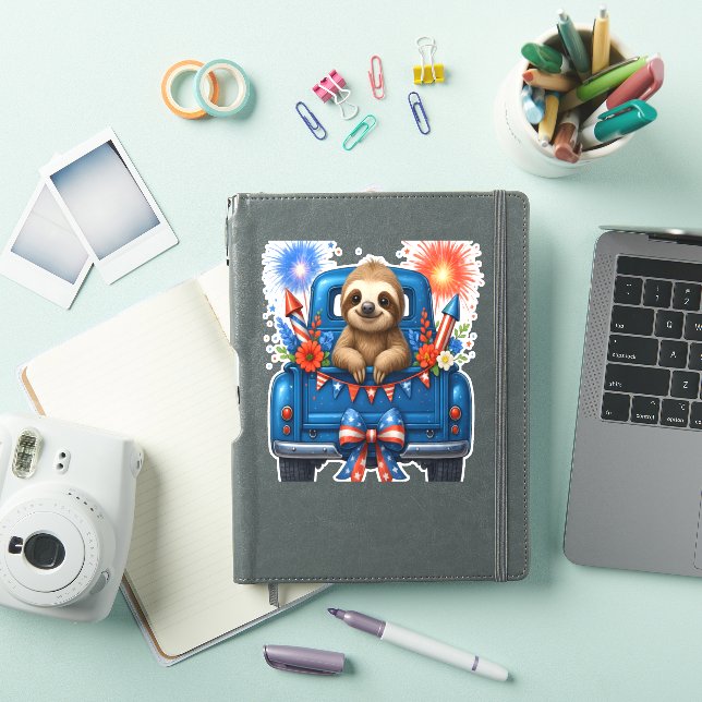 Sticker Sloth 4 juillet Usa (Couverture iPad)