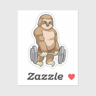Sticker Sloth au Bodybuilding avec Barbell