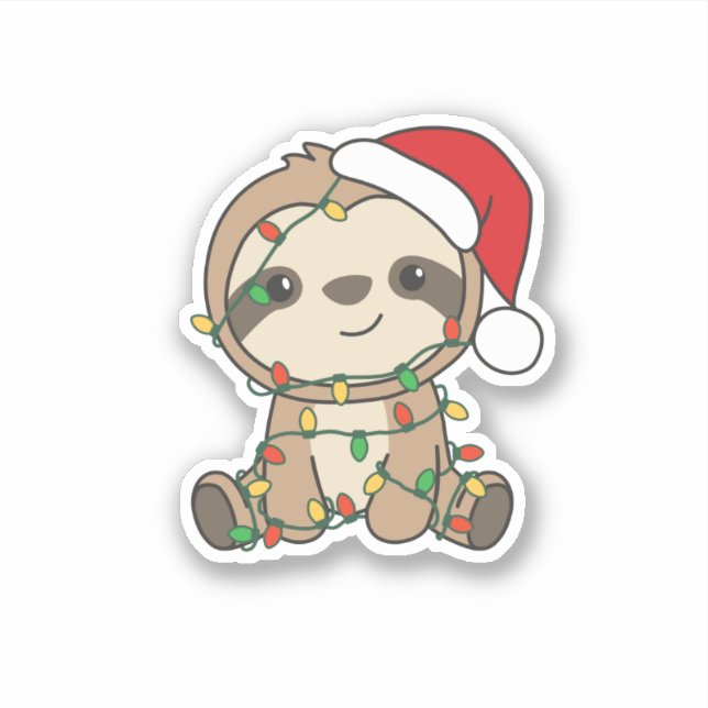 Sticker Sloth Christmas Winter Animaux Slots (Devant)