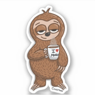 Sticker Sloth Coffee