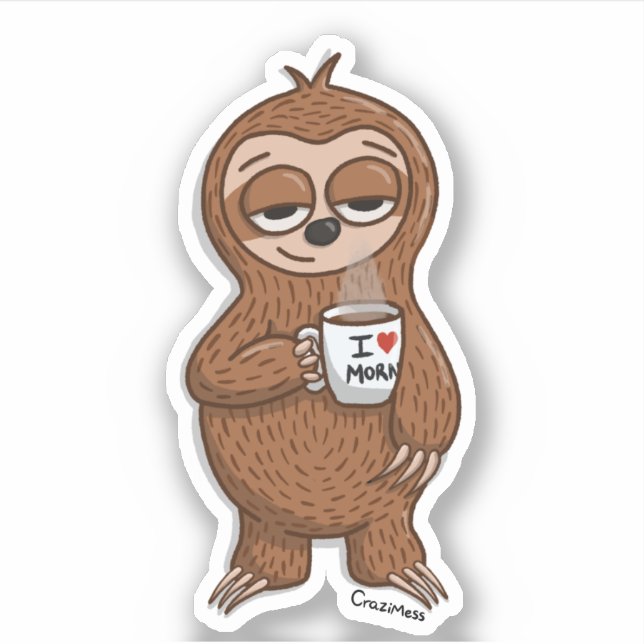 Sticker Sloth Coffee (Devant)