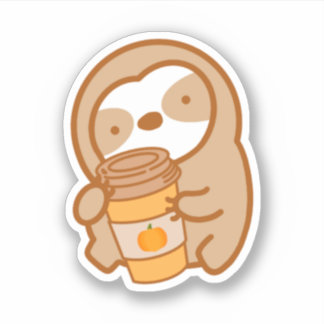 Sticker Sloth en latte d'épice citrouille