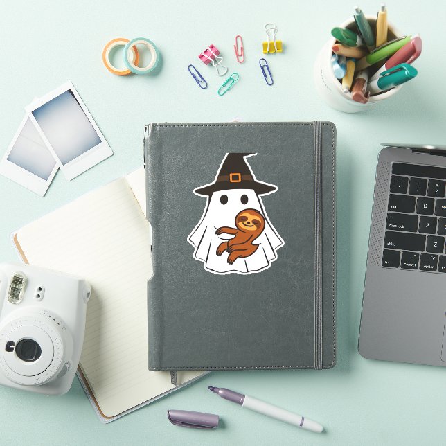 Sticker Sloth Halloween Ghost Witch Casquettes Amoureux de (Couverture iPad)