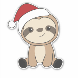 Sticker Sloth Noël Neige hiver Animaux Paresseux Classique