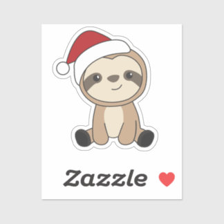 Sticker Sloth Noël Neige hiver Animaux Paresseux Classique