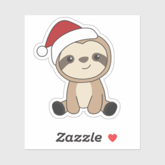 Sticker Sloth Noël Neige hiver Animaux Paresseux Classique