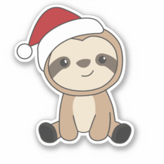 Sticker Sloth Noël Neige hiver Animaux Paresseux Classique
