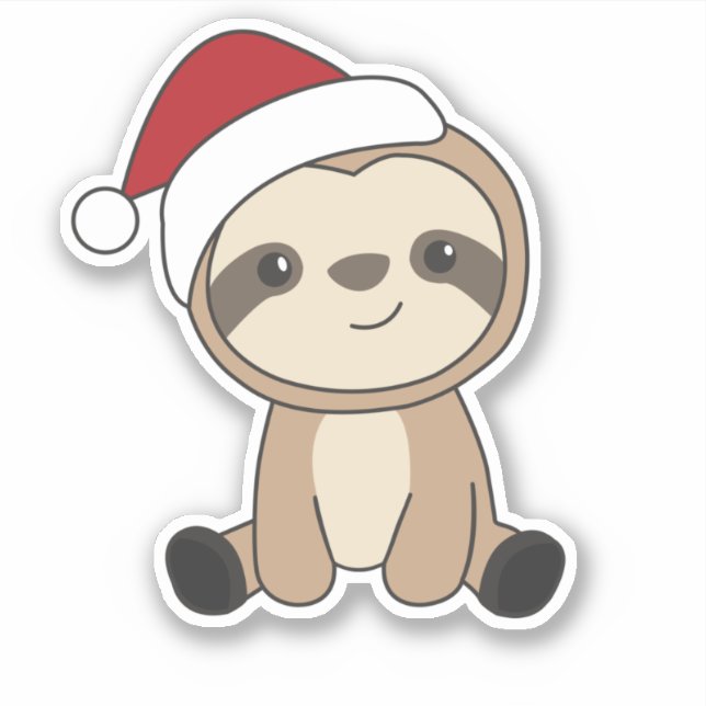 Sticker Sloth Noël Neige hiver Animaux Paresseux Classique (Devant)