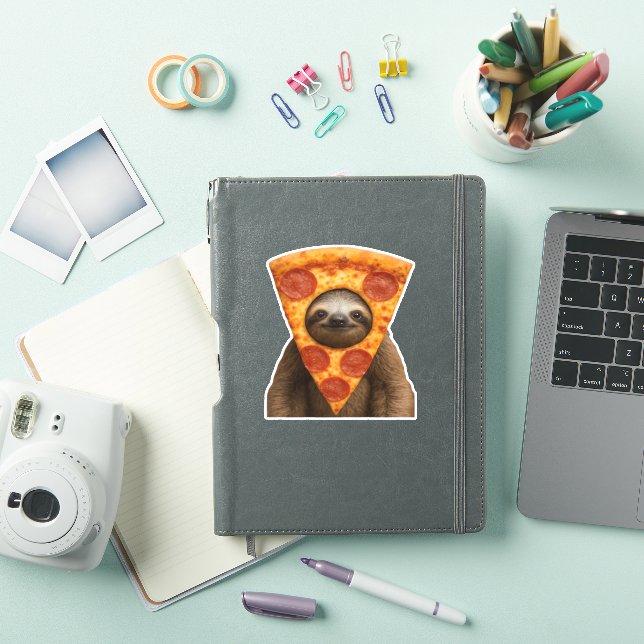 Sticker Sloth pizza drôle bizarre blank mème mignon joyeux (Couverture iPad)