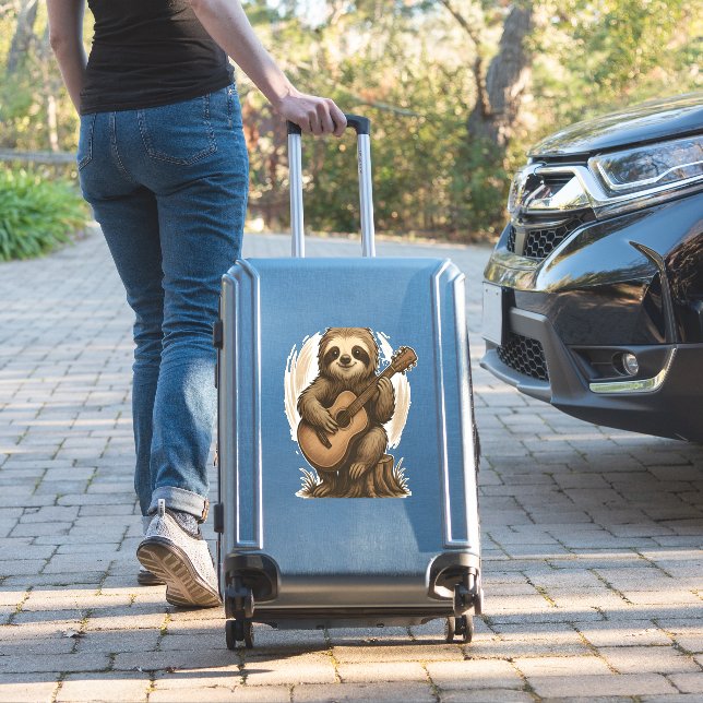 Sticker Sloth Playing Guitar (Valise Insitu)
