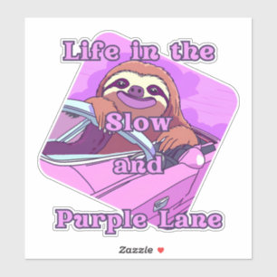 Sticker Sloth pourpre : La vie dans la voie lente et viole