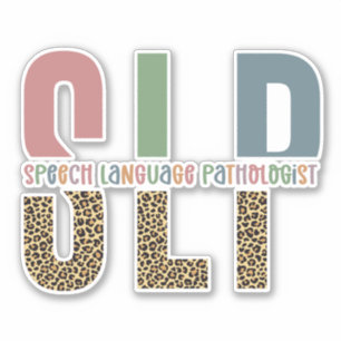 Sticker SLP papier guépard orthophoniste cadeau