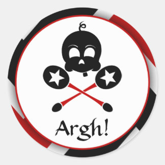 Sticker Sm Pirate Rouge pour bébé crâne et sonnett