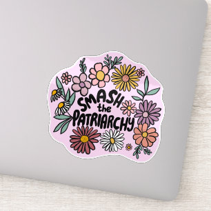 Sticker SMASH the PATRIARCHY Floral mignonne Daisy à la ma