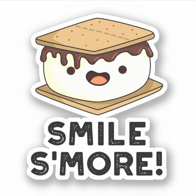 Sticker Smile Smore Funny Sweet Food Pun (Devant)