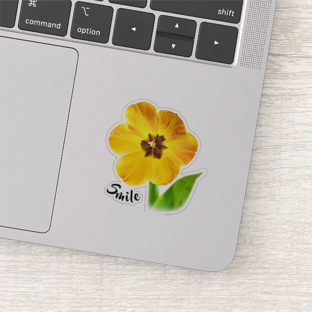 Sticker Smile - Tulipe de printemps jaune - Photo florale  (Détail)