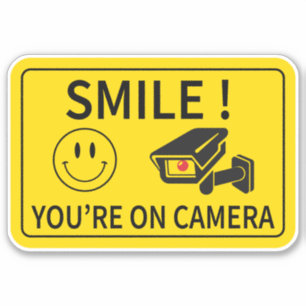 Sticker Smile You're On Camera Sign