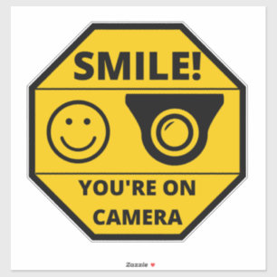 Sticker Smile You're On Camera Sign