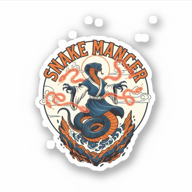 Sticker Snake Mancer Mystic Cobra Fantasy Art Design (Devant)
