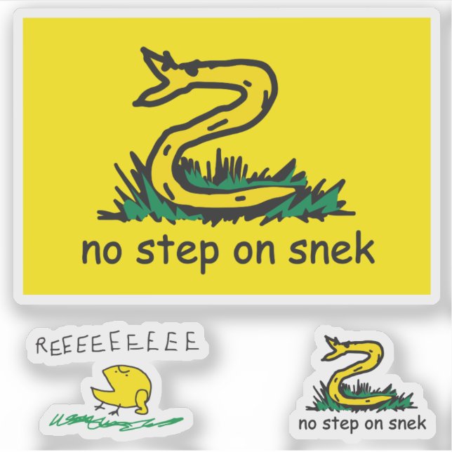 Sticker Snekright drapeau gadsden parodie mème pas pas sur (Devant)