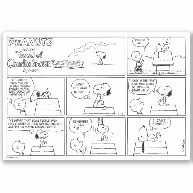 Sticker Snoopy & Charlie Brown | Muffin anglais (Devant)