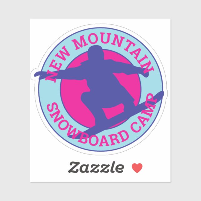 Sticker Snowboard personnalisable en cercle (Feuille)