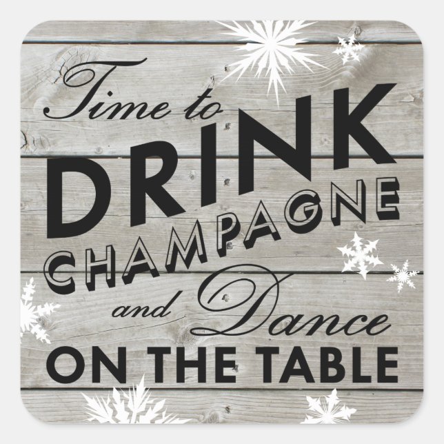 Sticker Snowflake Time to Dragne Champagne (Devant)